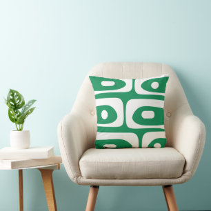 Midcentury Modern Piquet Abstract Kelly Green Kussen