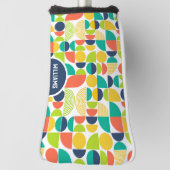 Midcentury Modern Retro Aangepaste Naam Monogram Golfheadcover (Draai 90)