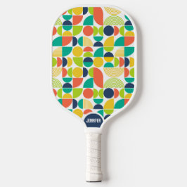 Midcentury Modern Retro Aangepaste Naam Monogram Pickleball Paddle