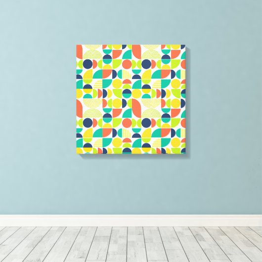 MidCentury Modern Retro Abstract Canvas Afdruk (Insitu (Houten vloer))