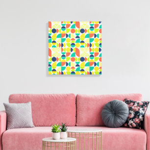 MidCentury Modern  Retro Abstract Canvas Afdruk
