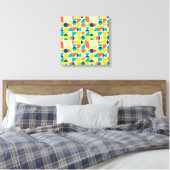 MidCentury Modern Retro Abstract Canvas Afdruk (Insitu (Slaapkamer))