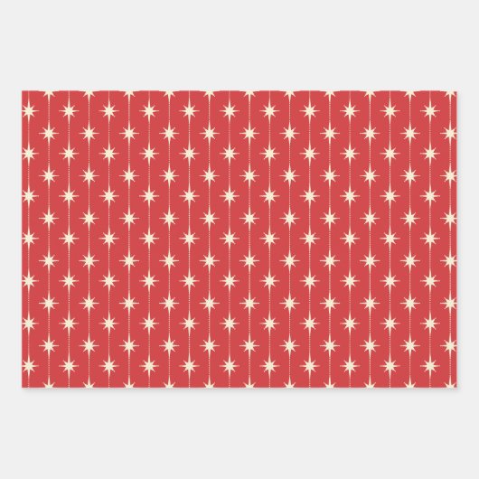 Midcentury Modern Retro Christmas Patterns Inpakpapier Vel (Voorkant 3)