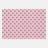 Midcentury Modern Retro Christmas Starbursts Inpakpapier Vel (Voorkant)
