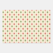Midcentury Modern Retro Christmas Starbursts Inpakpapier Vel (Voorkant)