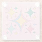 MidCentury Modern Roze Glas Onderzetter Set (Achterkant)