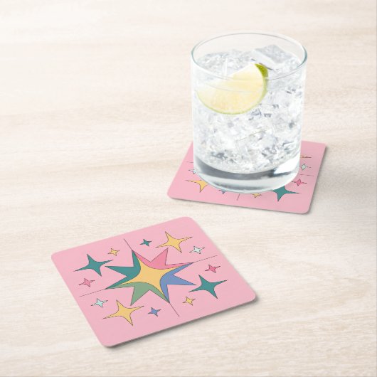 MidCentury Modern Roze Onderzetter Set (Insitu)