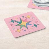 MidCentury Modern Roze Onderzetter Set (Schuin)