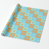 Midcentury Modern Starburst Gift Wrap Cadeaupapier (Uitgerold)