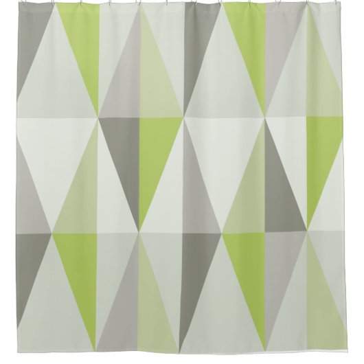 MidCentury Modern Triangles Chartreuse Douchegordijn (Voorkant)