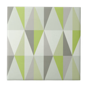 MidCentury Modern Triangles Chartreuse Tegeltje