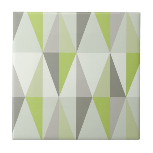 MidCentury Modern Triangles Chartreuse Tegeltje (Voorkant)