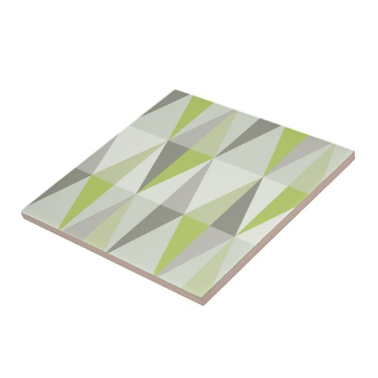 MidCentury Modern Triangles Chartreuse Tegeltje (Zijkant)