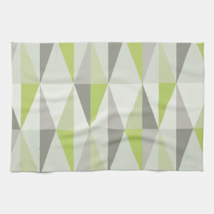 MidCentury Modern Triangles Chartreuse Theedoek