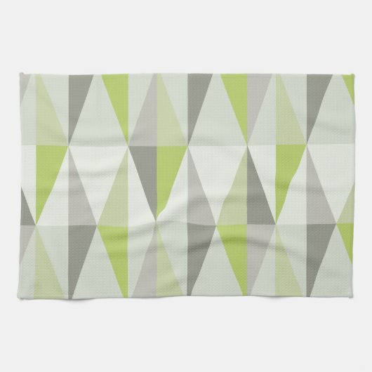MidCentury Modern Triangles Chartreuse Theedoek (Horizontaal)