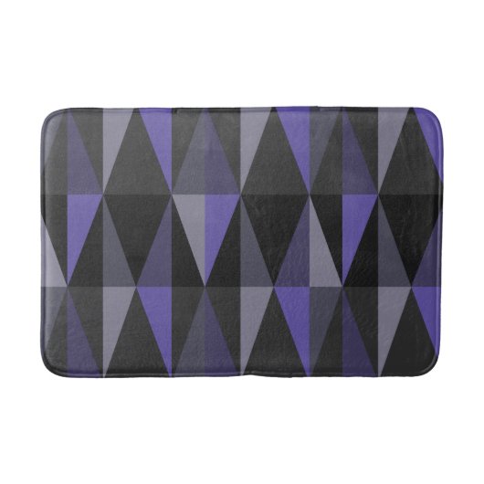 MidCentury Modern Triangles Dark Indigo Badmat (Voorkant)