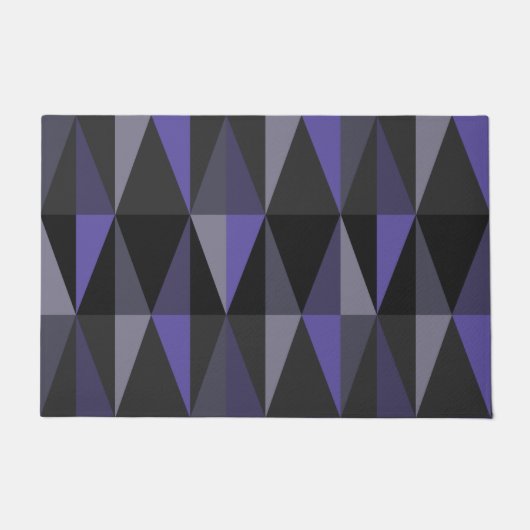 MidCentury Modern Triangles Dark Indigo Deurmat (Voorkant)