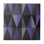 MidCentury Modern Triangles Dark Indigo Tegeltje (Voorkant)
