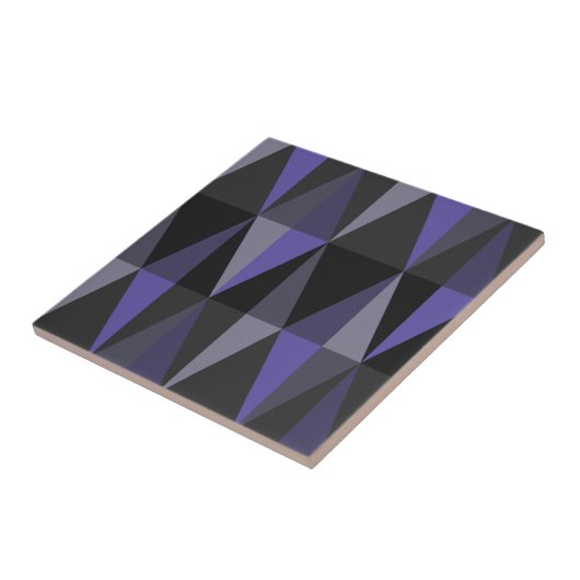 MidCentury Modern Triangles Dark Indigo Tegeltje (Zijkant)
