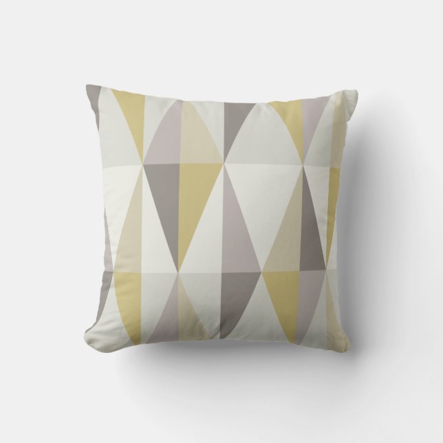 MidCentury Modern Triangles Gold Kussen (Voorkant)