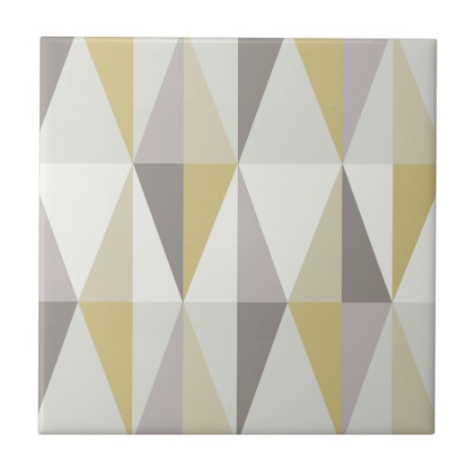 MidCentury Modern Triangles Gold Tegeltje (Voorkant)