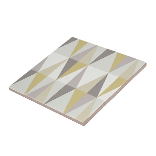 MidCentury Modern Triangles Gold Tegeltje (Zijkant)