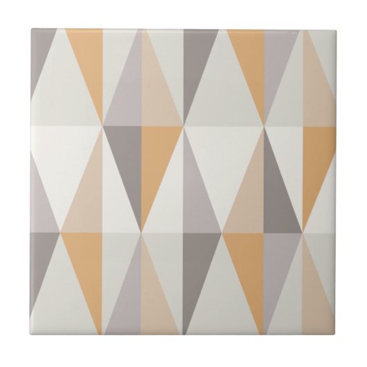 MidCentury Modern Triangles Oranje Tegeltje (Voorkant)