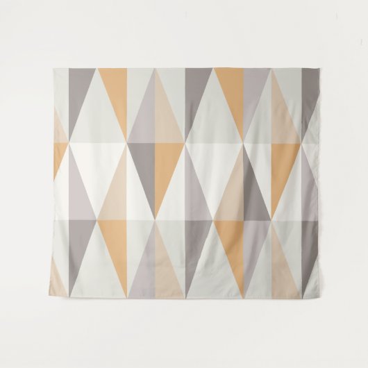 MidCentury Modern Triangles Oranje Wandkleed (Voorkant (horizontaal))