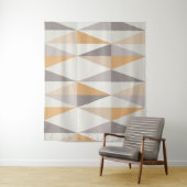 MidCentury Modern Triangles Oranje Wandkleed (In situ)