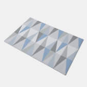 MidCentury Modern Triangles Sky Blue Deurmat (Schuin)