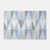 MidCentury Modern Triangles Sky Blue Deurmat (Voorkant)