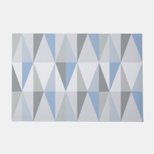 MidCentury Modern Triangles Sky Blue Deurmat (Voorkant)
