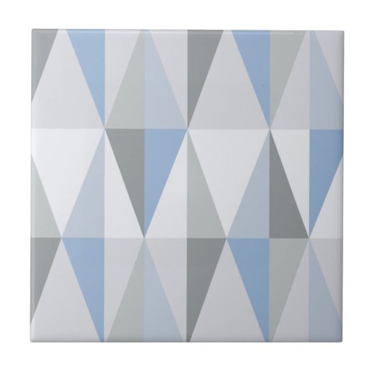 MidCentury Modern Triangles Sky Blue Tegeltje (Voorkant)