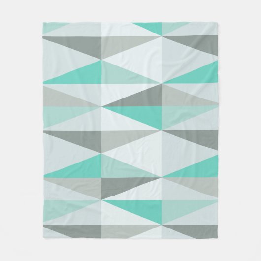 MidCentury Modern Triangles Turquoise Fleece Deken (Voorkant)