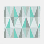 MidCentury Modern Triangles Turquoise Fleece Deken (Voorkant (Horizontaal))