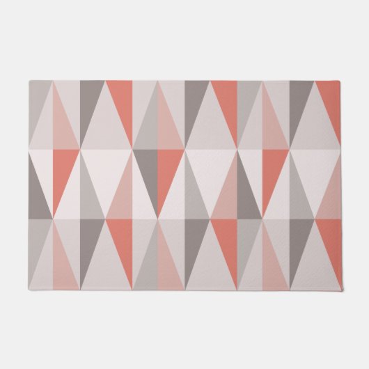 MidCentury Modern Triangles Zalmroze Deurmat (Voorkant)