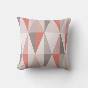MidCentury Modern Triangles Zalmroze Kussen