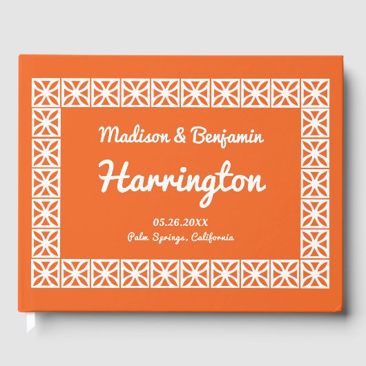 Midcentury Modern Wedding, Breeze Blocks Lijst Gastenboek (Voorkant)