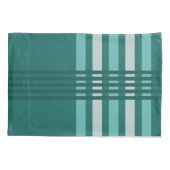 Midcentury Moderne Abstracte lijnen Turquoise Kussensloop (Achterkant)