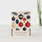 Midcentury Moderne Kerst Ornamenten Bedrijf Feestdagen Kaart (Voorkant)