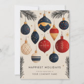 Midcentury Moderne Kerst Ornamenten Bedrijf Feestdagenkaart (Voorkant)