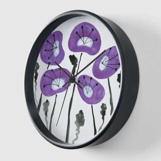 Midcentury Moderne Paarse klaprozen, Bloem (Hoek)