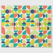 MidCentury Moderne Retro Abstracte Art Decoupage Cadeaupapier (Vlak)