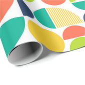 MidCentury Moderne Retro Abstracte Art Decoupage Cadeaupapier (Rol Hoek)