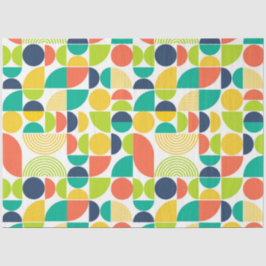 MidCentury Moderne Retro Abstracte Art Decoupage Tissuepapier