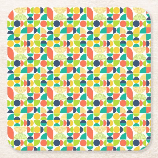 MidCentury Moderne  retro Abstracte kunst Kartonnen Onderzetters (Voorkant)