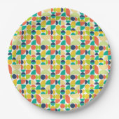 MidCentury Moderne  retro Abstracte kunst Papieren Bordje (Voorkant)