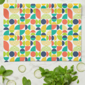 MidCentury Moderne retro Abstracte kunst Theedoek (Gevouwen)