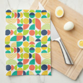 MidCentury Moderne  retro Abstracte kunst Theedoek (Quarter Fold)