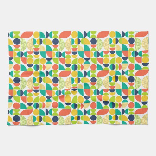 MidCentury Moderne  retro Abstracte kunst Theedoek (Horizontaal)